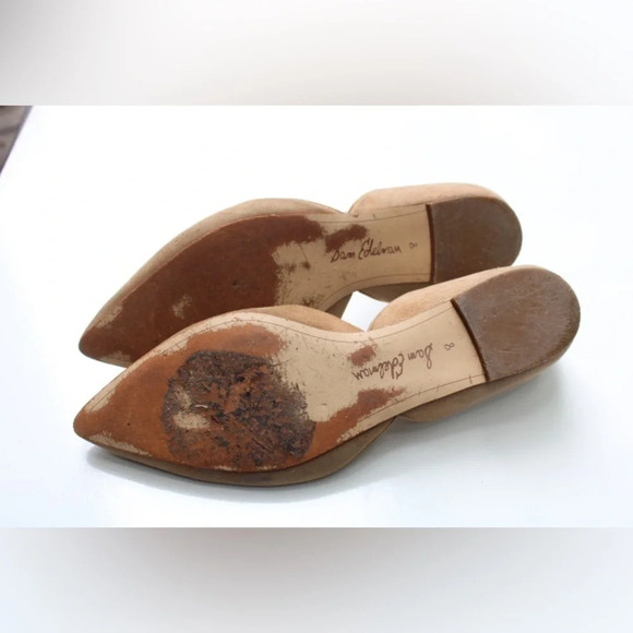 Sam Edelman Cream Flats with Pointed Toe and Metallic Accent - Picture 11 of 11